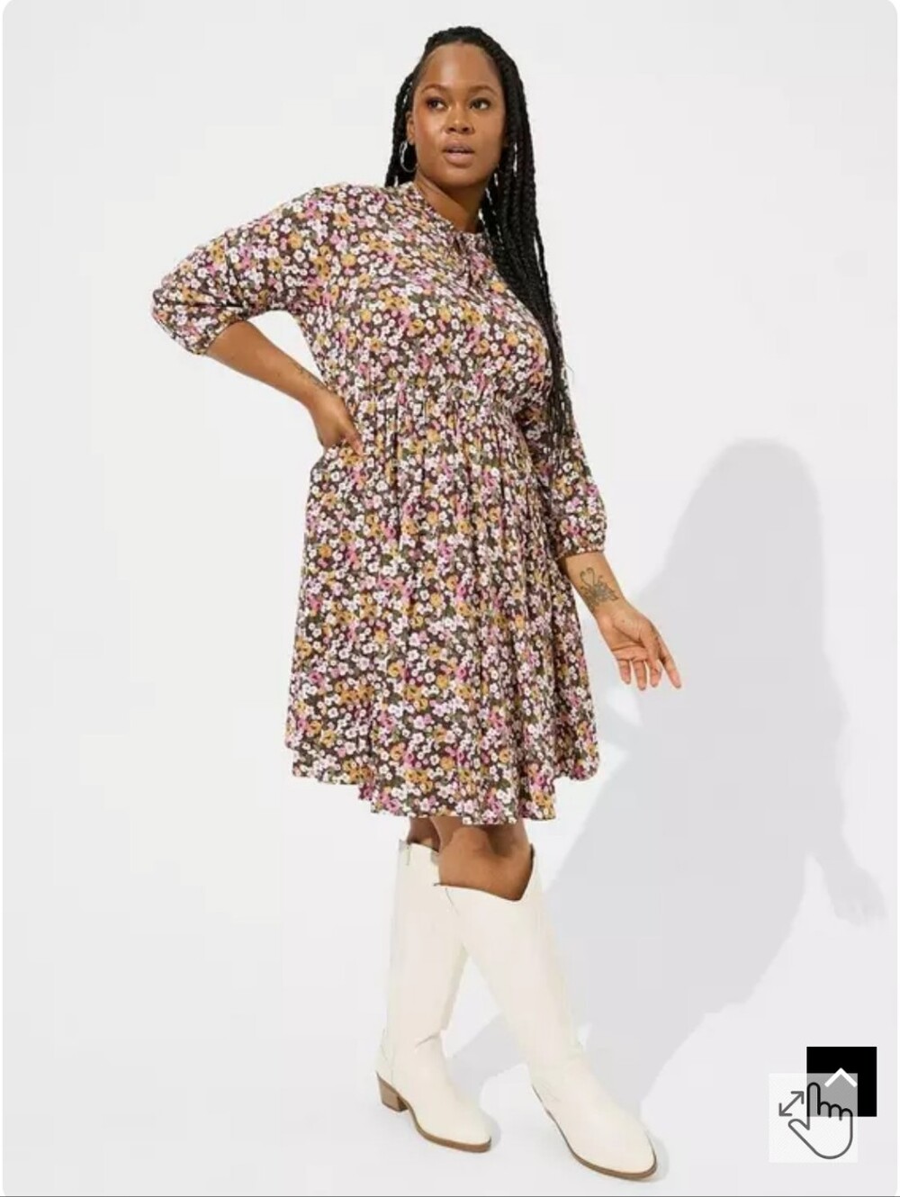 EUC Mini Stretch Challis Front Keyhole Dress